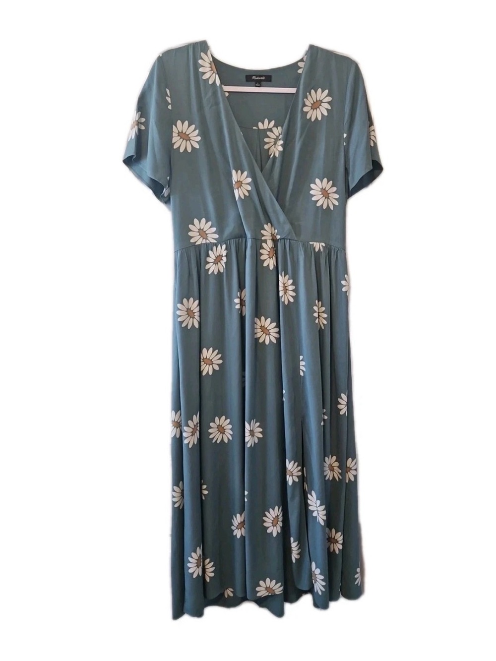 Madewell Daisy Print Faux Wrap Midi Dress